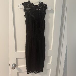 Charlotte Russe Black Lace Classy Body Fit Dress Size XS